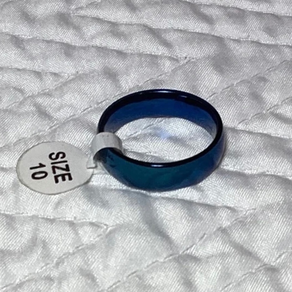 New - Blue Stainless Steel Ring